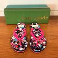 Kate Spade Shoes | Kate Spade Nova Photo Glitter Bow Flip Flops | Color: Black/Pink | Size: Various