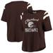 Women's Touch Brown Cleveland Browns Plus Size Curve Touchdown Half-Sleeve T-Shirt