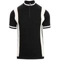 Madcap England Vitesse Men's Retro 60s Knitted Cycling Top with Zip Funnel Neck (XL, Black)