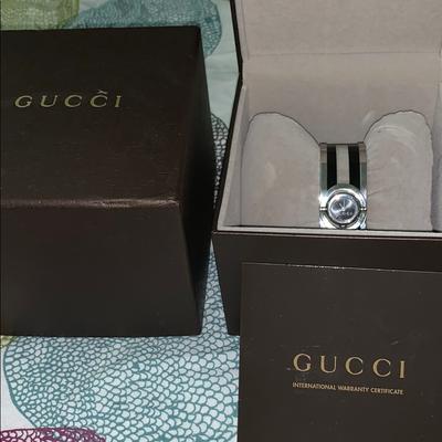 Gucci Other | Gucci Stripe Clear Watch | Color: Black/White | Size: Os