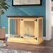 Archie & Oscar™ Damien Single Medium Credenza Pet Crate Wood in Green/Yellow | 35 H x 44.5 W x 25 D in | Wayfair 35C67E86225D4D80863772E47AC2B509