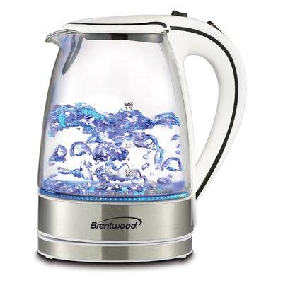 Brentwood Appliances 1.8 Qt. Cordless Base Electric Tea Kettle Glass | 9.25 H x 8.8 W x 6.5 D in | Wayfair KT-1900W