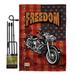 Breeze Decor Americana Motorcycle Patriotic Impressions 2-Sided 19 x 13 in. Garden flag in Black/Brown/Red | 18.5 H x 13 W x 1 D in | Wayfair