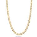 Miabella Solid 18K Gold Over Sterling Silver Italian 3mm, 4mm, 6mm Diamond-Cut Flat Mariner Link Chain Necklace for Women Men, 16-30 Inch 925 Italy (22, 4mm)
