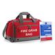 School Evacuation Fire Grab Bag & Fire Action Safety Sign Set - Printed Red Emergency Kit & Documents 30 Litre Holdall Bag with Safety Sign