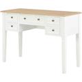 Helloshop26 - Bureau table meuble travail informatique bois blanc 109,5 cm - Blanc