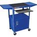 Luxor Adjustable Height Steel A/V Cart with Keyboard Shelf, Drop Leaf Shelves, an AVJ42KBCDL-RB