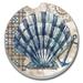 Highland Dunes Tide Pool Shells Absorbent Stone Car Coaster Stoneware in Blue/Brown | 0.8 H x 2.6 D in | Wayfair 8FE01AB7E19343C68D1190B6FB07B75A