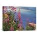 East Urban Home 'Fireweed Against Flowing Stream, North America' Photographic Print on Canvas in Blue/Green/Pink | 18 H x 24 W x 1.5 D in | Wayfair