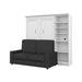 Versatile 3-PC Full Wall Bed, Storage Unit & Sofa Set in White & Grey - Bestar 40790-000017