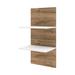 Cielo 2 Floating Shelves in Rustic Brown & White - Bestar 80168-000009