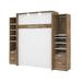 "Cielo Premium 104"" Queen Wall Bed Kit in Rustic Brown & White - Bestar 80883-000009"