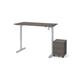 "2 Piece 30"" X 60"" Electric Height Adjustable Table & Mobile Filing Cabinet in Bark Gray - Bestar 65872-47"