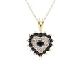 Ivy Gems 9ct Yellow Gold Sapphire & 0.015ct Diamond Heart Pendant with 46cm Chain