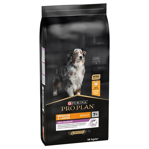 Sparpaket: 2x14kg PURINA PRO PLAN Medium & Large Adult 7+ Age Defence Hundefutter trocken