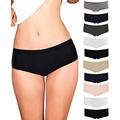 Emprella Women’s Boyshort Panties (10-Pack) and (5-Pack) Seamless, Breathable Cotton Underwear, Assorted, Large