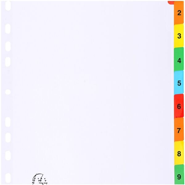 EXACOMPTA 20x Kartonregister 1-10 (10-teilig) A4 mit Deckblatt weiß, 22.5x29.7 cm Image