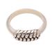 Striking Links,'Link Pattern Sterling Silver Band Ring from Bali'