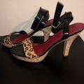 Nine West Shoes | Animal Print Heels | Color: Black/Tan | Size: 9.5