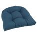 Winston Porter Dining & Rocking Chair Outdoor Cushion Polyester/Cotton Blend in Blue | 5 H x 19 W in | Wayfair BDFB8BB27C4346AD8C95A594D799D40F