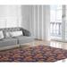 Brown/Indigo 108 x 0.08 in Area Rug - George Oliver Mcphail Violet/Orange/Brown Rug Polyester | 108 W x 0.08 D in | Wayfair