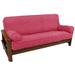 Winston Porter 3 Piece Box Cushion Futon Slipcover Microfiber/Microsuede in Red/Pink | 8 H x 20 W x 8 D in | Wayfair