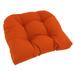 Winston Porter Dining & Rocking Chair Outdoor Cushion Polyester/Cotton Blend in Orange/Red | 5 H x 19 W in | Wayfair