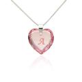 Heart Pendant Silver Necklaces for Women with Crystal from Swarovski in letter engraving A - Z Rose name initial Jewellery for Women for Valentine's Day Daughter Mum Wife Girlfriend and friendship