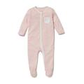 MORI Zip-Up Sleepsuit, 30% Organic Cotton & 70% Bamboo, available from newborn up to 2 years (9-12 Months, Blush Stripe)