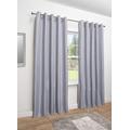 John Aird Mayfair Square Dot Design Faux Silk Fully Lined Eyelet Curtains (Silver, 90" Wide x 72" Drop)