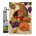 Breeze Decor Cornucopia Harvest & Autumn Impressions 2-Sided Polyester 18.5 x 13 in. Flag Set in Brown/Orange | 18.5 H x 13 W x 1 D in | Wayfair