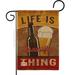 Breeze Decor Brewtiful Thing Happy Hour & Drinks Beverages Impressions 2-Sided Burlap 18.5 x 13 in. Garden Flag in Brown | 18.5 H x 13 W in | Wayfair