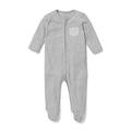 MORi Zip-Up Sleepsuit, 30% Organic Cotton & 70% Bamboo, available from newborn (18-24 Months, Grey)