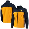 Men's Columbia Navy/Gold West Virginia Mountaineers Flanker III Fleece Team Full-Zip Jacket