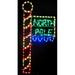 Lori's Lighted D'Lites North Pole Flag Christmas Holiday Lighted Display Metal in Blue/Green/Red | 47 H x 25 W x 0.25 D in | Wayfair 200-NPF