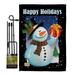 Breeze Decor Holiday Snowman Winter Christmas Impressions 2-Sided Polyester 19 x 13 in. Garden Flag in Black/Blue/Gray | 18.5 H x 13 W in | Wayfair