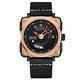 Men's Watches,Fashion Square Leather Calendar Sports Fashion Large Dial Watch, Gold Black Black Face