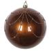 Vickerman 617878 - 6" Mocha Candy Glitter Curtain Ball Christmas Tree Ornament (3 pack) (MT194776D)