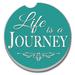 Red Barrel Studio® Absorbent Life Is Journey Car Coaster Stoneware in Blue | 0.8 H x 2.6 D in | Wayfair 4CCCEFC2C7154476AE2F5ABB003E308D