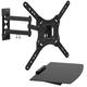 Mount-It Full Motion TV Wall Mount w/ Floating Entertainment Shelf | Fits TVs Up to 55 Inches in Black | 15 H x 10 W in | Wayfair MI-894