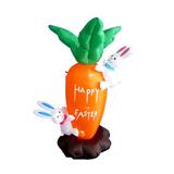 The Holiday Aisle® Easter Inflatable Giant Carrot w/ Cute Bunny Decoration Polyester | 48 H x 35 W x 30 D in | Wayfair 300343