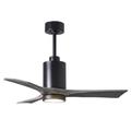 Matthews Fan Company Patricia 42 Inch Ceiling Fan with Light Kit - PA3-BK-BW-42