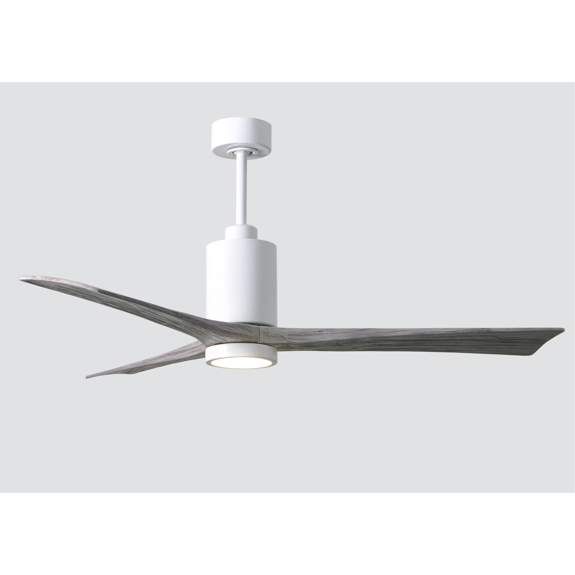 Matthews Fan Company Patricia 60 Inch Ceiling Fan with Light Kit - PA3-WH-BW-60