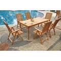 Rosecliff Heights Schofield Luxurious 9 Piece Teak Outdoor Dining Set Wood/Teak in Brown/White | 30 H x 71 W x 36 D in | Wayfair