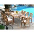 Rosecliff Heights Metson Luxurious 11 Piece Teak Outdoor Dining Set Wood/Teak in Brown/White | 30 H x 82 W x 42 D in | Wayfair