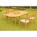 Rosecliff Heights Gira 5 Piece Teak Outdoor Dining Set Wood/Teak in Brown/White | 29.5 H x 82 W x 42.5 D in | Wayfair
