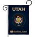 Breeze Decor Utah Americana States Impressions Decorative Vertical 2-Sided Burlap 1'5 x 1 ft. Garden Flag in Blue | 18.5 H x 13 W in | Wayfair
