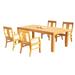 Rosecliff Heights Louisburg 5 Piece Teak Outdoor Dining Set Wood/Teak in Brown/White | 30 H x 86 W x 43 D in | Wayfair