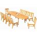 Rosecliff Heights Kevon Oval 10 - Person Teak Outdoor Dining Set Metal in Brown/White | 30.5 H x 71 W x 40 D in | Wayfair