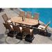 Rosecliff Heights Nikhil Luxurious 9 Piece Teak Outdoor Dining Set Wood/Teak in Brown/White | 30.5 H x 71 W x 40 D in | Wayfair